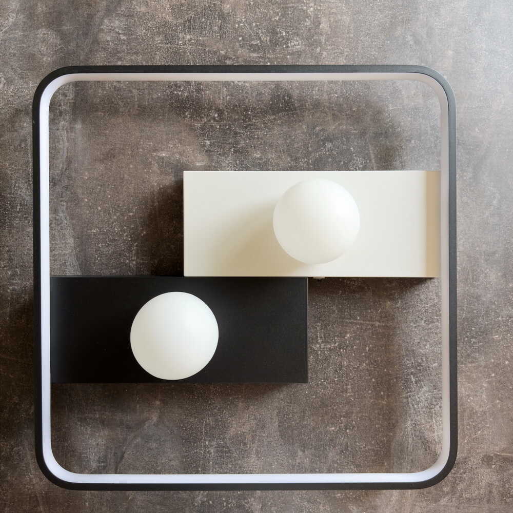 Светильник LED smart PICASSO-S с пультом 85Вт 3000-5000K 5200Lm Квадратный Бело-черный 220635